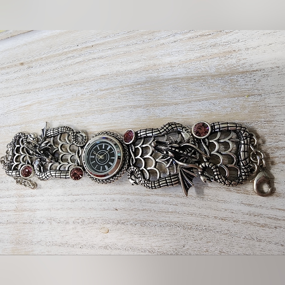 Dragon watch with pink gem. Men, women , CozPlay